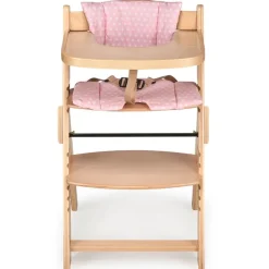 MS Tronas|Juegos De Madera|Trona madera plegable con cojín Full Rosa