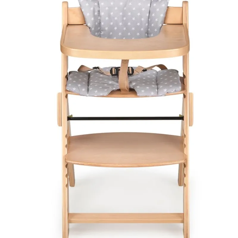 MS Tronas|Juegos De Madera|Trona madera plegable con cojín Full Gris