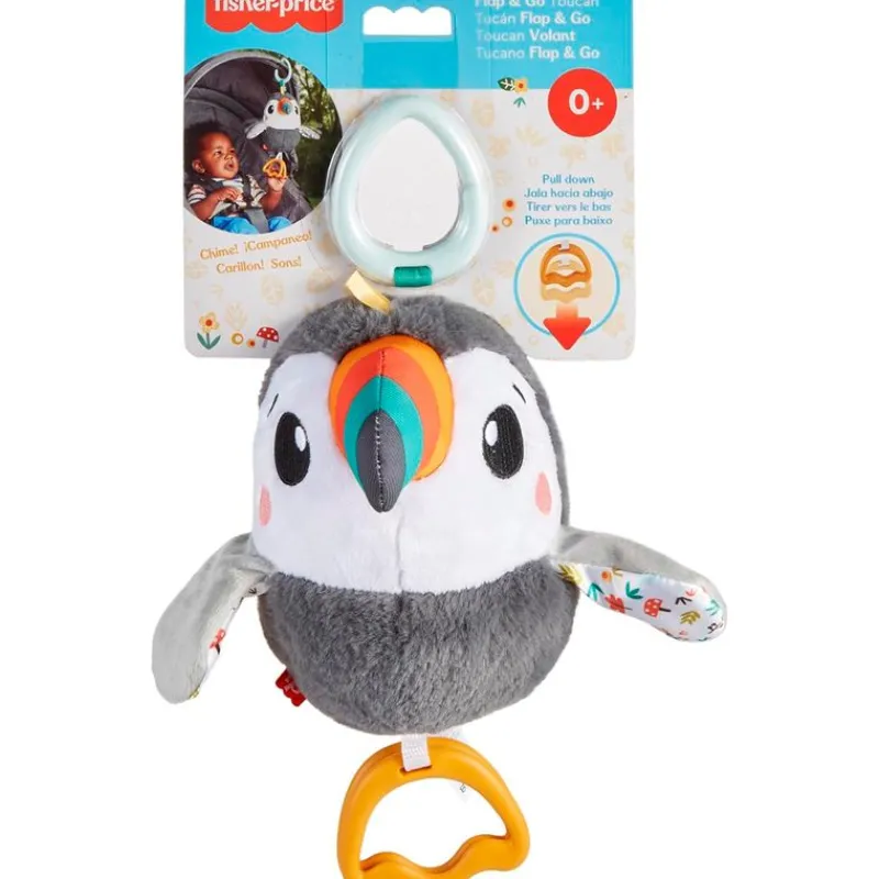 FISHER PRICE Sonajeros|Primera Infancia Y Preescolar|Tucán Aletea y Vuela Peluche para Colgar