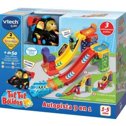 VTECH Tut Tut Bólidos Autopista 3 en 1- Vehículos, Trenes Y Parkings