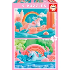 EDUCA Puzzles Y Construcciones|Unicornio Puzzle 2x48 Piezas