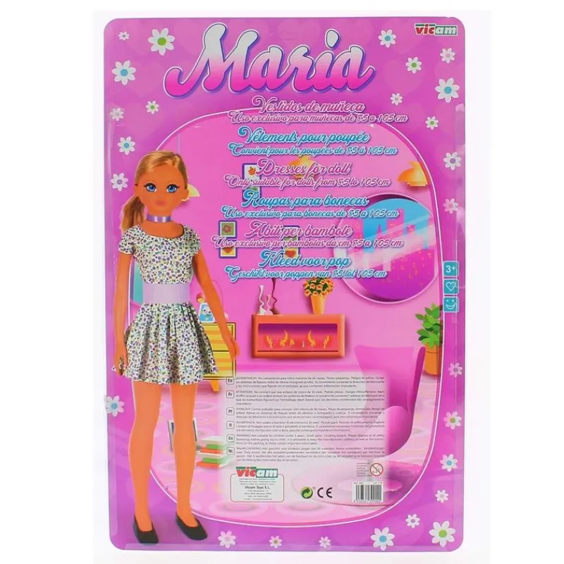 DRIM DISCOUNT Muñecas|Vestido Muñeca 85 cm Flores Verde