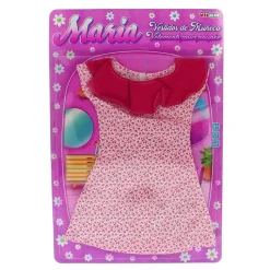 DRIM DISCOUNT Vestido Muñeca 85 cm Flores Rosa- Muñecas