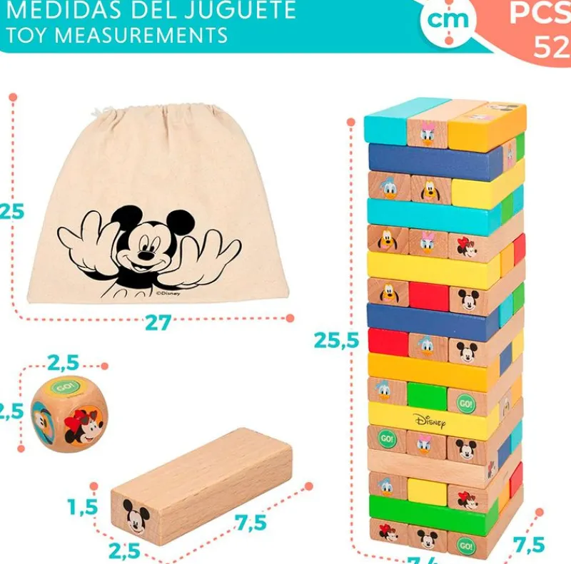 COLOR BABY Woomax Disney Baby Torre de Bloques- Juegos De Madera|Primera Infancia Y Preescolar