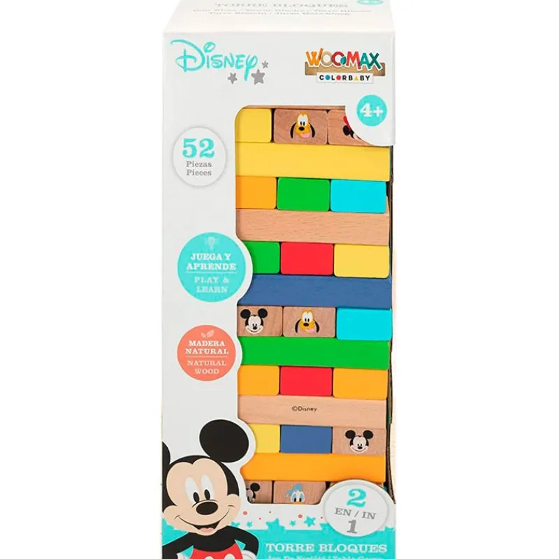COLOR BABY Woomax Disney Baby Torre de Bloques- Juegos De Madera|Primera Infancia Y Preescolar