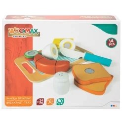 COLOR BABY Woomax Pack Bandeja Desayuno Madera- Juegos De Madera|Juegos Y Juguetes De Imitación