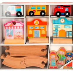 COLOR BABY Woomax Pista y Vehículos de Madera- Juegos De Madera|Vehículos, Trenes Y Parkings