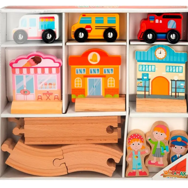 COLOR BABY Woomax Pista y Vehículos de Madera- Juegos De Madera|Vehículos, Trenes Y Parkings