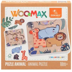 COLOR BABY Woomax Zookabee Puzzle Madera Animales- Puzzles Y Construcciones|Juegos De Madera