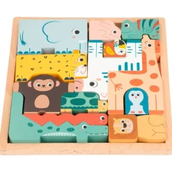 COLOR BABY Woomax Zookabee Torre + Puzzle Animales Madera- Primera Infancia Y Preescolar