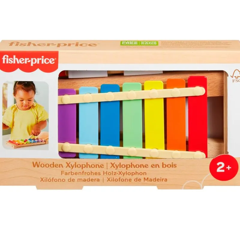 FISHER PRICE Xilófono de Madera Montessori- Juegos De Madera|Instrumentos Musicales