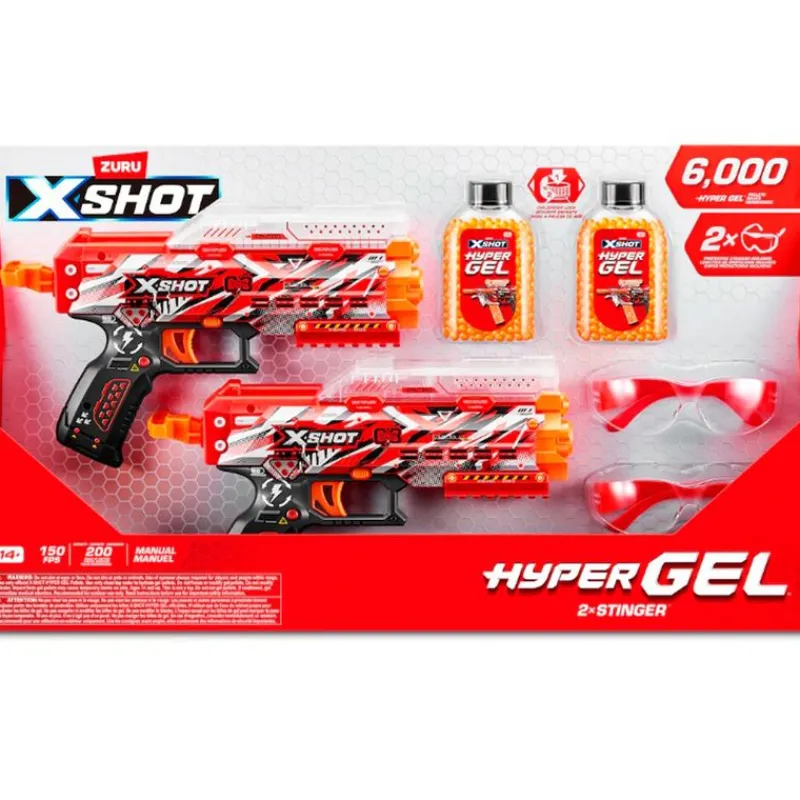 ZURU Juegos Y Juguetes De Imitación|X-Shot Hyper Gel Pack 2 Lanzadores Stringer