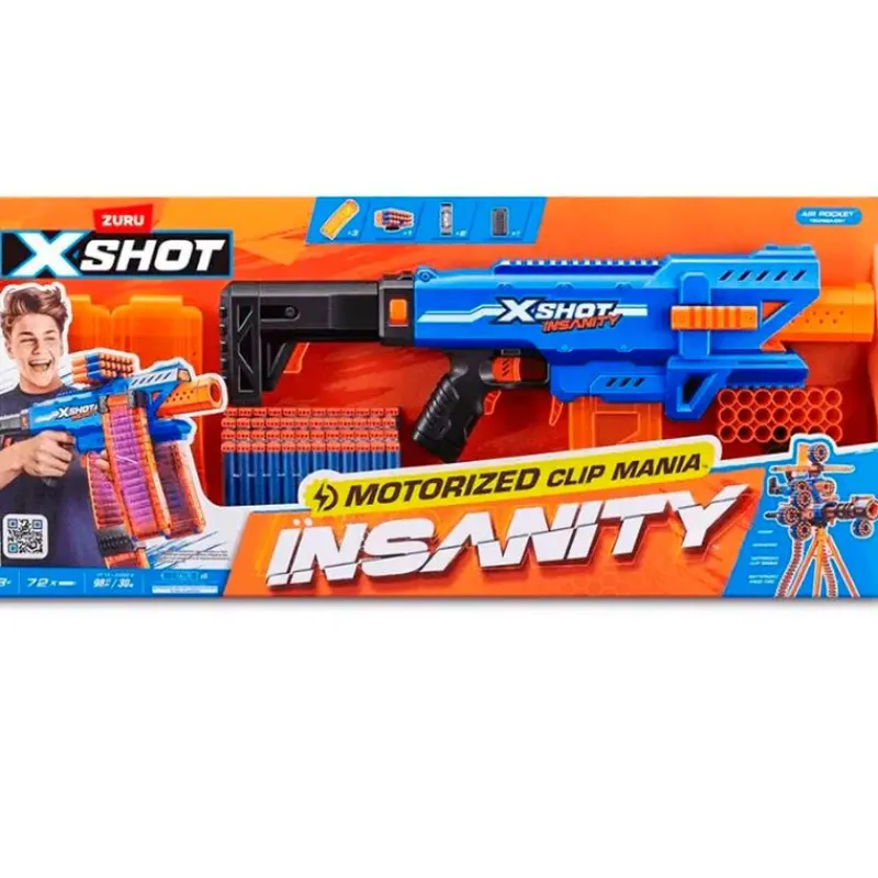 ZURU Juegos Y Juguetes De Imitación|X-Shot Insanity Clip Motorizada Pistola