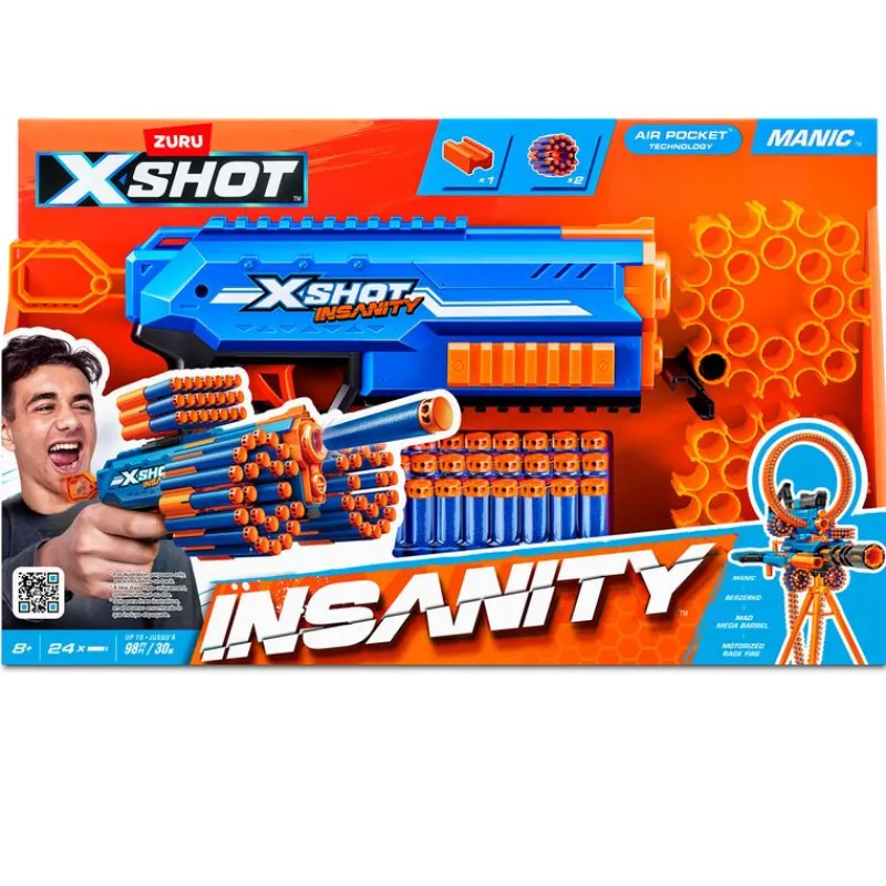 ZURU Juegos Y Juguetes De Imitación|X-Shot Insanity Pistola Manic