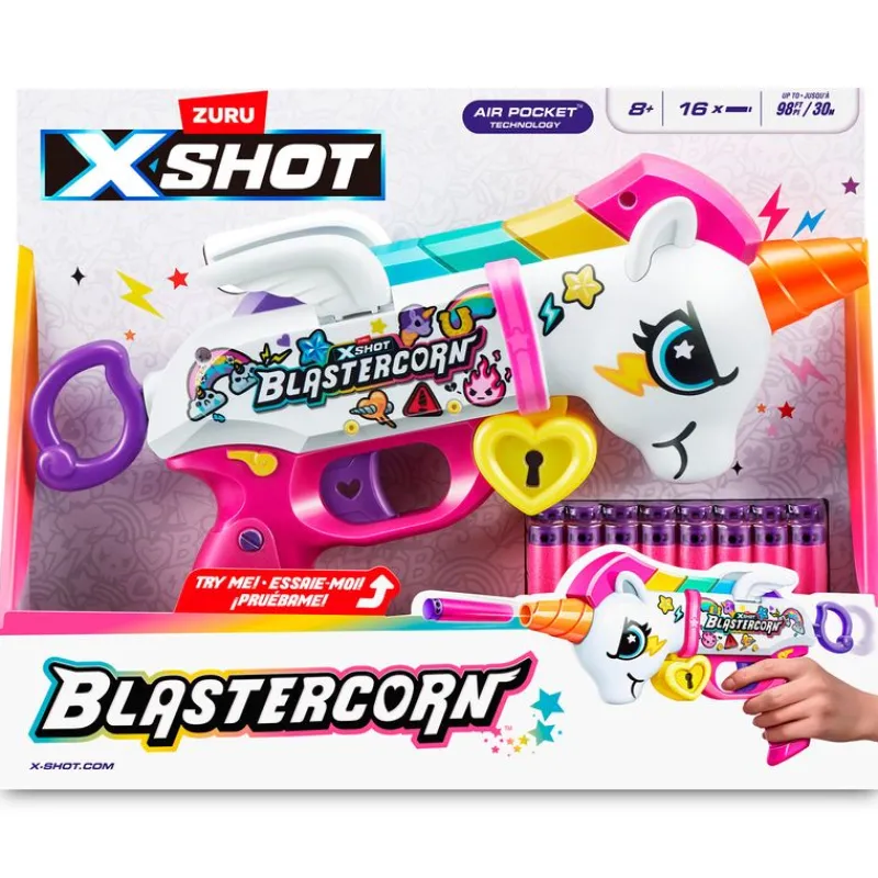 ZURU Juegos Y Juguetes De Imitación|X-Shot Lanzador Blastercorn Unicorn Heartbreaker